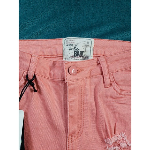 Soho Babe Jeans Sz 5 Womens Pink Mid Rise Skinny Distressed Stretch Ladies NWT - Picture 6 of 12